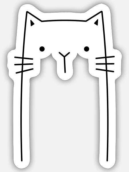 cute cat gift idea - Sticker - white matte