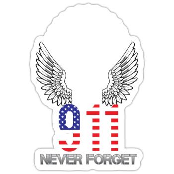 911 Never forget wings - Sticker - white matte - Front