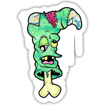 Zombie Sock - Sticker - white matte - Front
