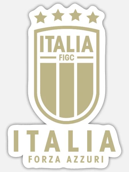 Italia Forza Azzuri Gold - Sticker - white matte