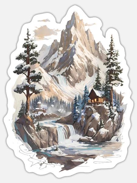 From the mountain, In the woods, To the river - Sticker - white matte
