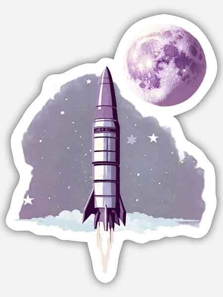 Vintage Retro space v2 - Sticker - white matte