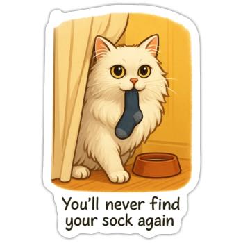 The Sock Thief - Sticker - white matte - Front
