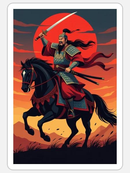 Mongol warrior  - Sticker - white matte
