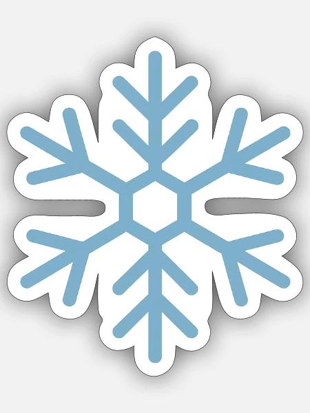 Azure Snowflake Geometry - Sticker - white matte
