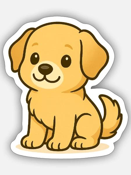 Golden Retriever - Sticker - white matte