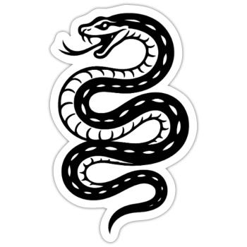 Coiled Serpent Silhouette - Sticker - white matte - Front