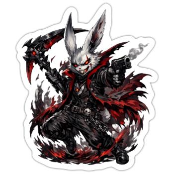 Nightshade Rabbit Gunslinger - Sticker - white matte - Front