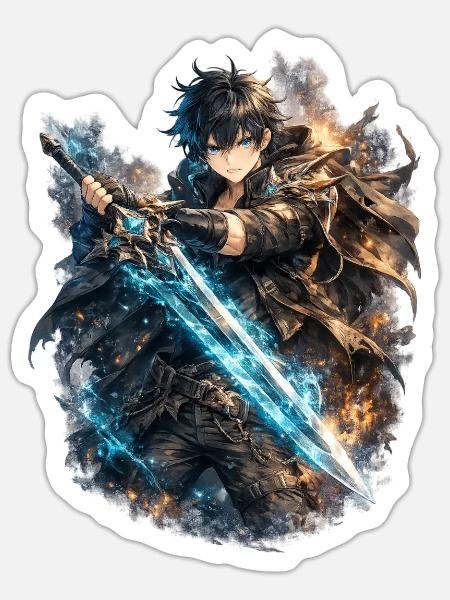 Frostfire Blade Warrior - Sticker - white matte
