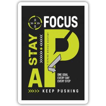 one goal every day every step - Sticker - white matte - Front