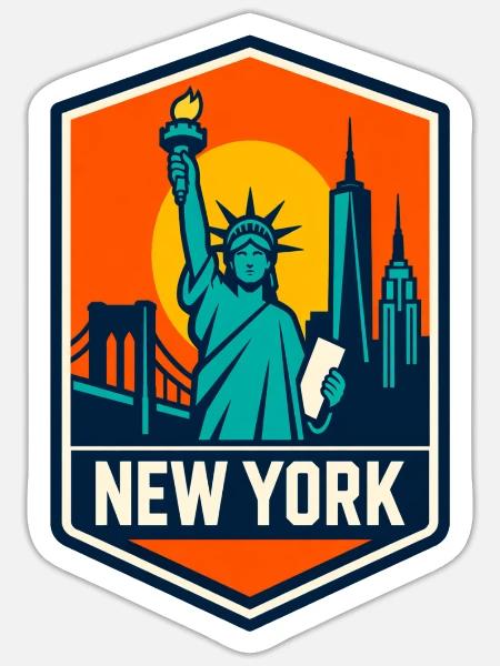 New York Icon Shield - Sticker - white matte