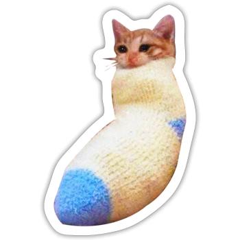sadcat sock meme funny - Sticker - white matte - Front