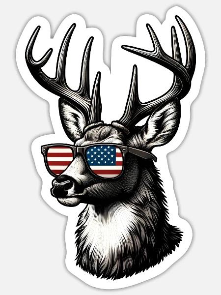 Deer USA GLasses - Sticker - white matte