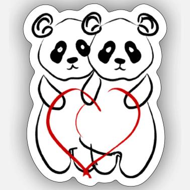 Panda Love Stickers | Unique Designs | Spreadshirt