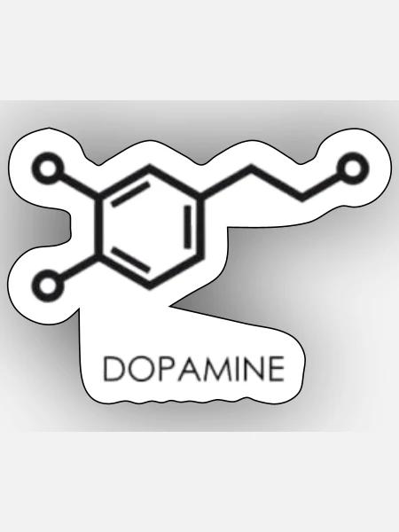 Dopamine Molecule Art Print - Sticker - white matte