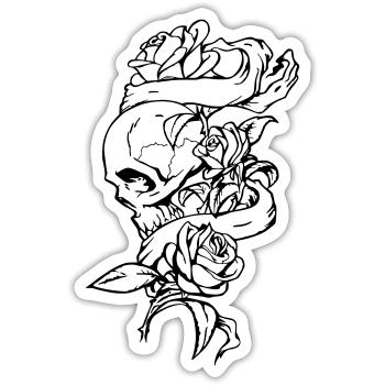 skullandrose - Sticker - white matte - Front