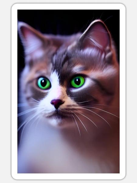 Cat - Sticker - white matte