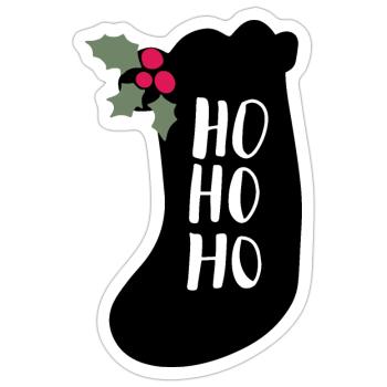 HOHOHO gift sock silhouette christmas - Sticker - white matte - Front