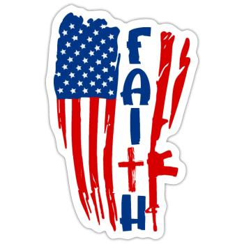 Faith in Red White Blue - Sticker - white matte - Front
