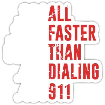 all faster than 911 - Sticker - white matte - Front