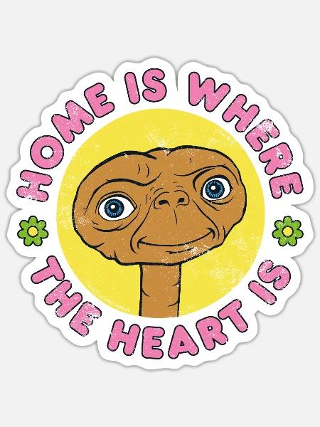 E.T. Home Is Where The Heart Is - Sticker - white matte