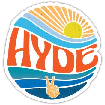 Hyde Shirt Vintage Sunset Hyde Groovy Tie Dye - Sticker - white matte - Front