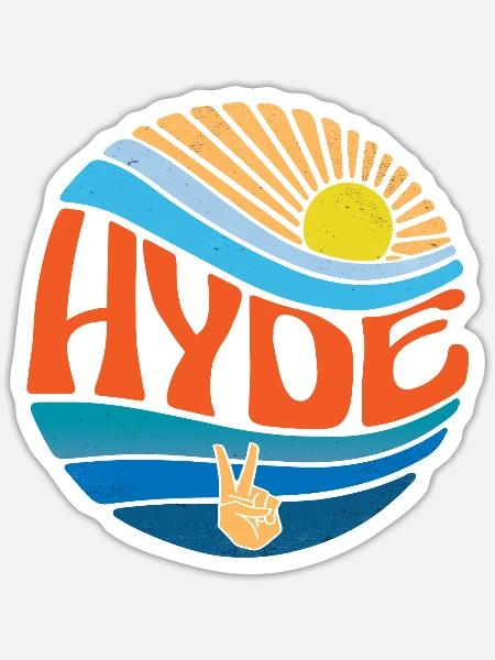 Hyde Shirt Vintage Sunset Hyde Groovy Tie Dye - Sticker - white matte