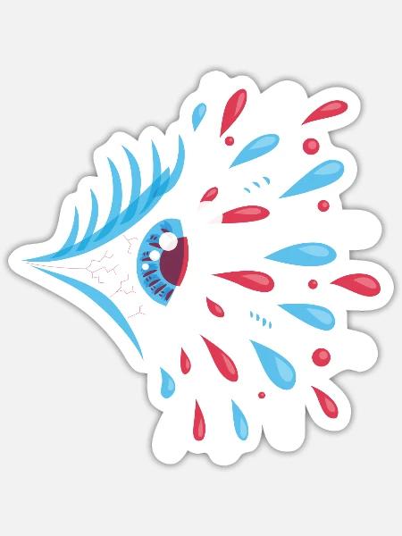 Color Splash Psychedelic Eye - Sticker - white matte