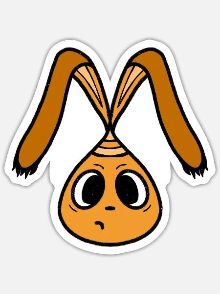 Rabbit Onion - Sticker - white matte