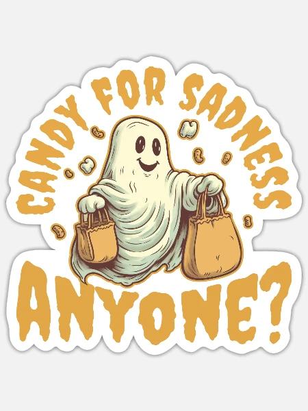 Ghostly Candy Humor - Sticker - white matte