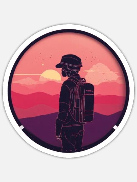 Minimalist Lo-Fi Music Badge Design - Sticker - white matte