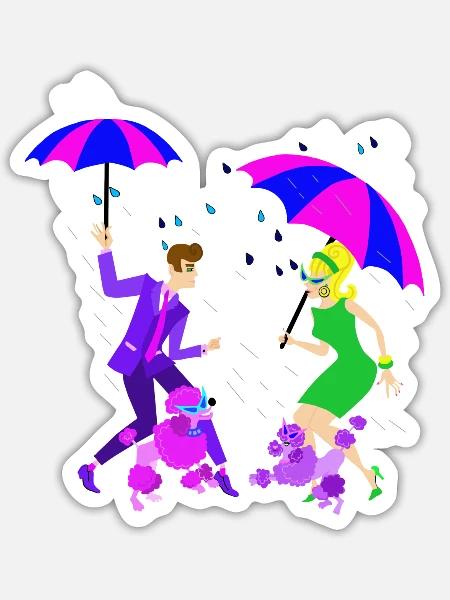 Dancing in the Rain - Sticker - white matte