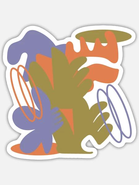 Abstract Botanical Collage - Sticker - white matte