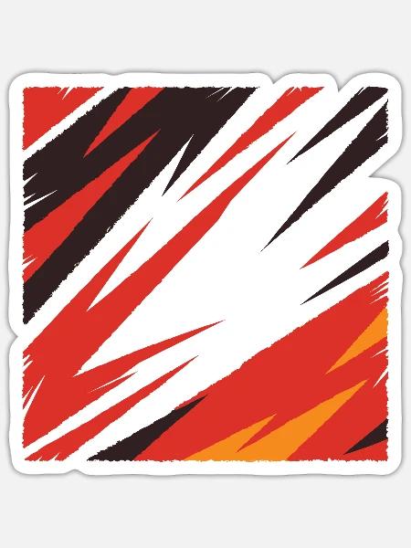 Fiery Abstract Explosion Design - Sticker - white matte
