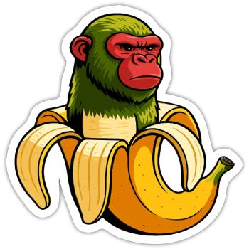 Chimpanzini Bananini Italian Brainrot Meme Art - Sticker - white matte - Front
