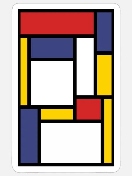 Mondrian Style Abstract - Sticker - white matte