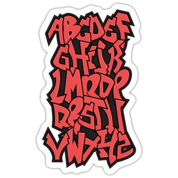 cool alphabet in gravity font - Sticker - white matte - Front