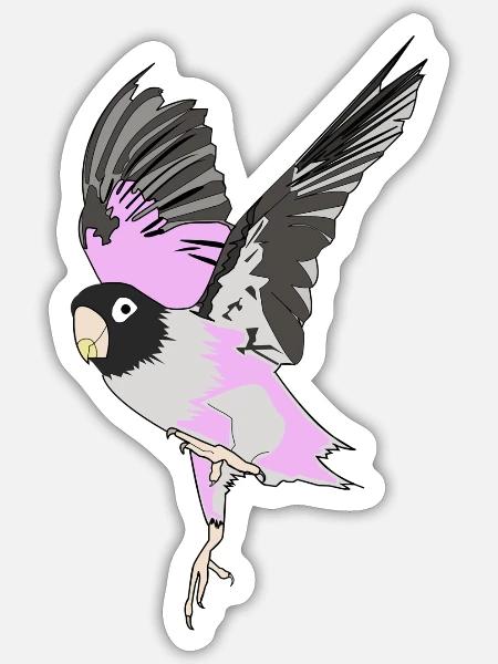 Pink Love Bird - Sticker - white matte