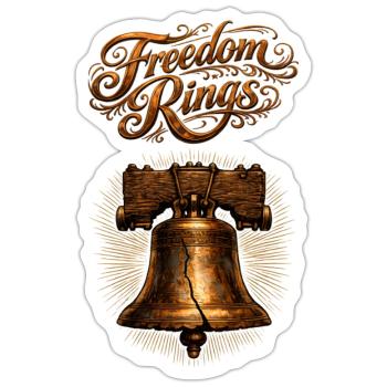 Freedom Bells: Rustic Bronze Emblem - Sticker - white matte - Front