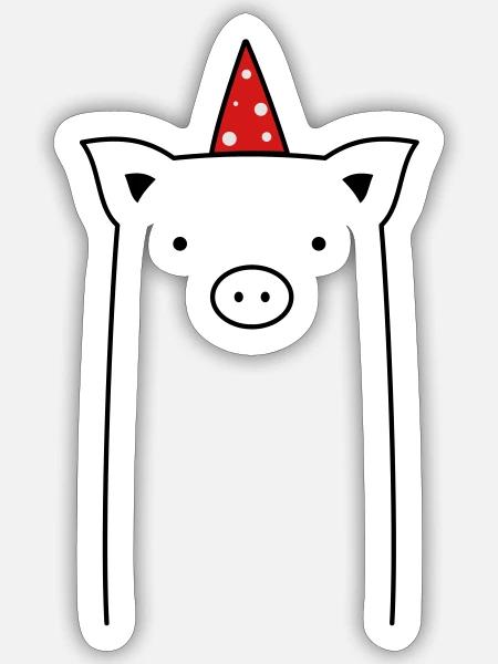 Party Pig - Sticker - white matte