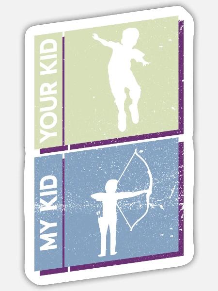 Your Kid My Kid Archery Bow Archer - Sticker - white matte