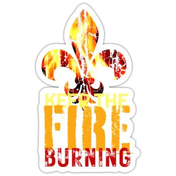 Scout Campfire Burning Design - Sticker - white matte - Front