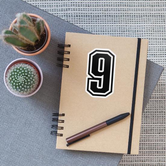 Number Nine 9 Vinyl Die Cut Decal Sticker - Jersey Sport Athlete Varsity Q1fbrlhtxlhagf1c