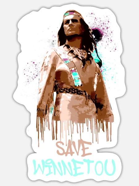 save winnetou,winnetou,indian,graffiti - Sticker - white matte