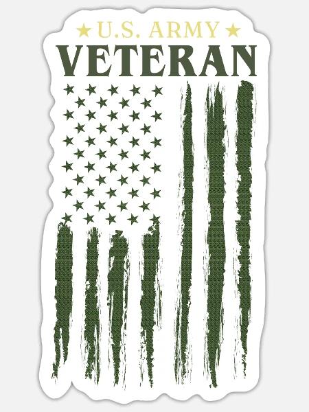 US army veteran - Sticker - white matte