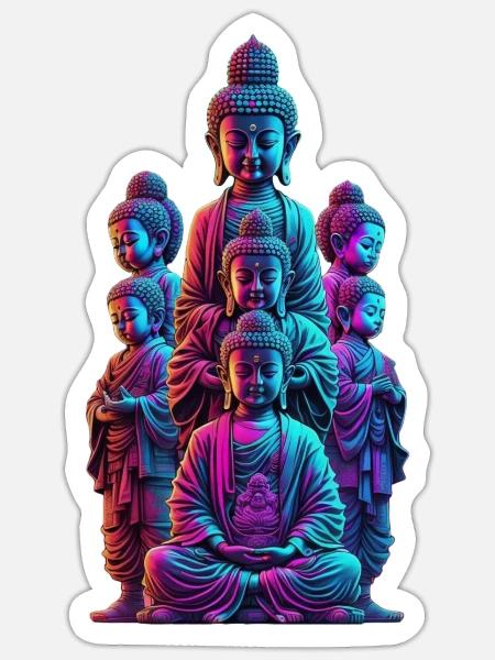 buddha - Sticker - white matte