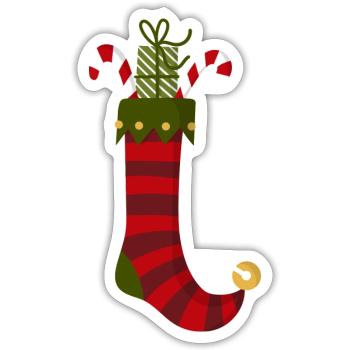 Christmas Sock - Sticker - white matte - Front