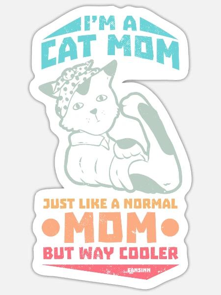 Best cat mom Cat lady cat owner gift - Sticker - white matte