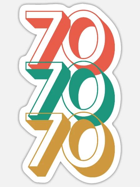 Retro 70s - Sticker - white matte