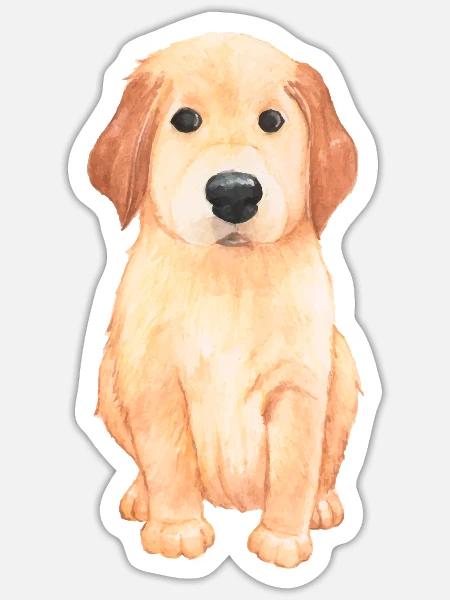 Cute small dog in standing position - Sticker - white matte